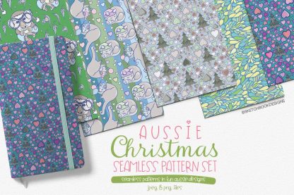 Aussie Christmas Seamless Patterns