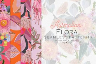 Australian Flora Seamless Pattern Set