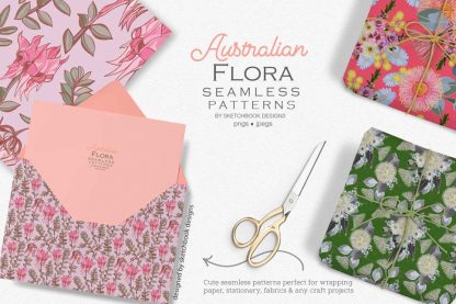 Australian Flora Seamless Pattern Set